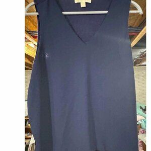 ✨ Michael Kors Navy Layered V-Neck Blouse - Large - Excellent Condition ✨